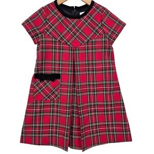Florence Eiseman Girls 4 Tartan Plaid Dress With Pleat And‎ Bow